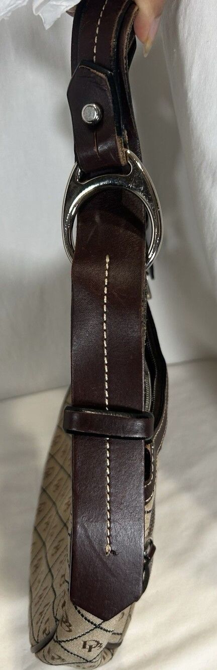 Dooney and Dourke Vintage Signature DB Canvas Hobo Bag - Picture 8 of 15